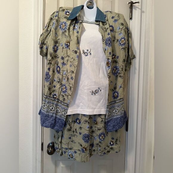 Vintage 90s three-piece set shirt, shorts and over shirt combo size med - Picture 1 of 6